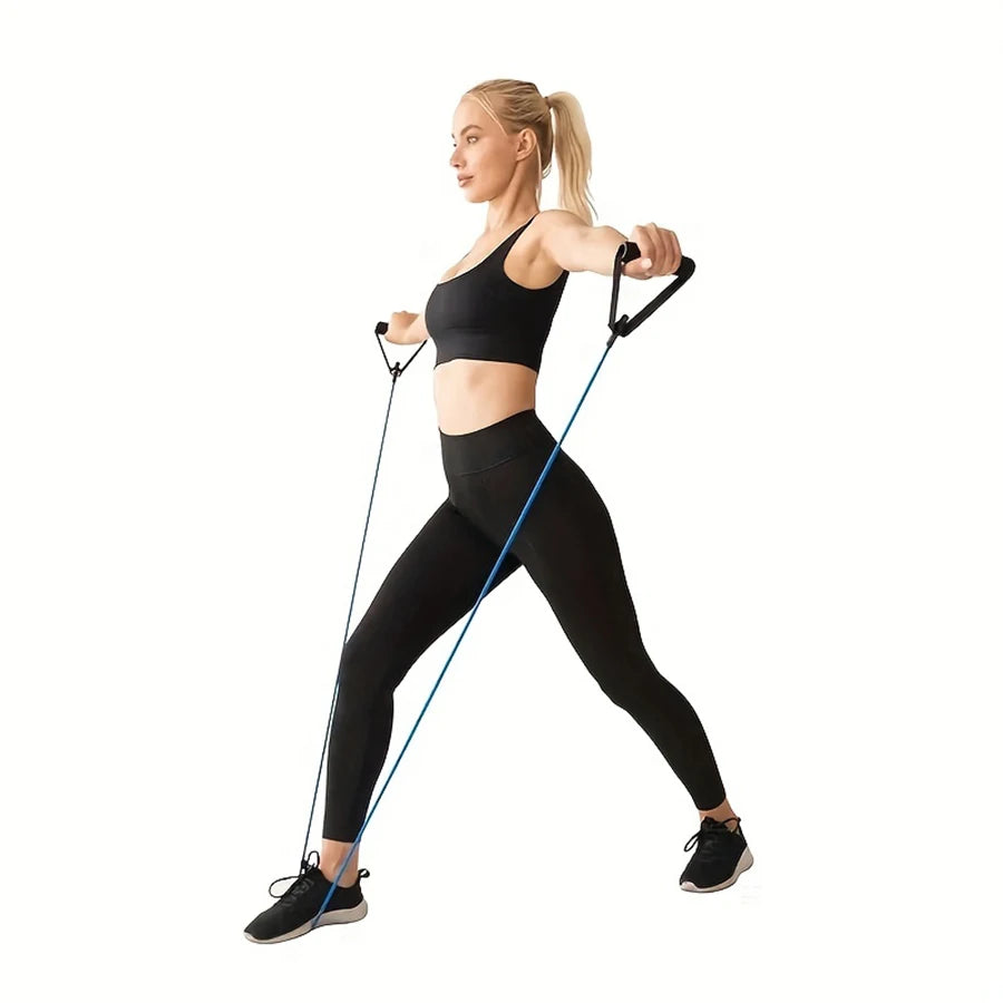 4-Level Resistance Bands with Handles for Home Workouts and Strength Training - Ideal for Yoga, Pilates, and Fitness Equipment