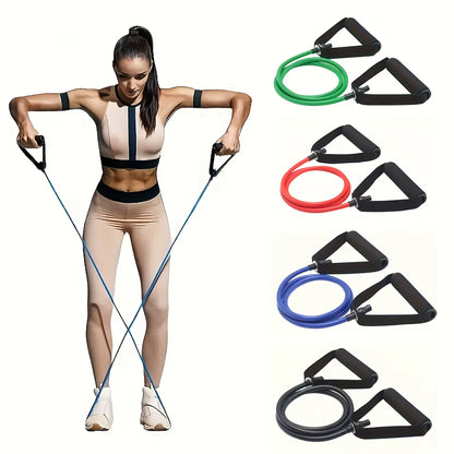 4-Level Resistance Bands with Handles for Home Workouts and Strength Training - Ideal for Yoga, Pilates, and Fitness Equipment